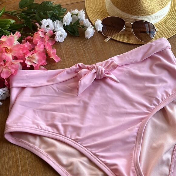 GIBSON Latimer Tie Front Pink Bikini Bottom Size Large - Picture 11 of 11